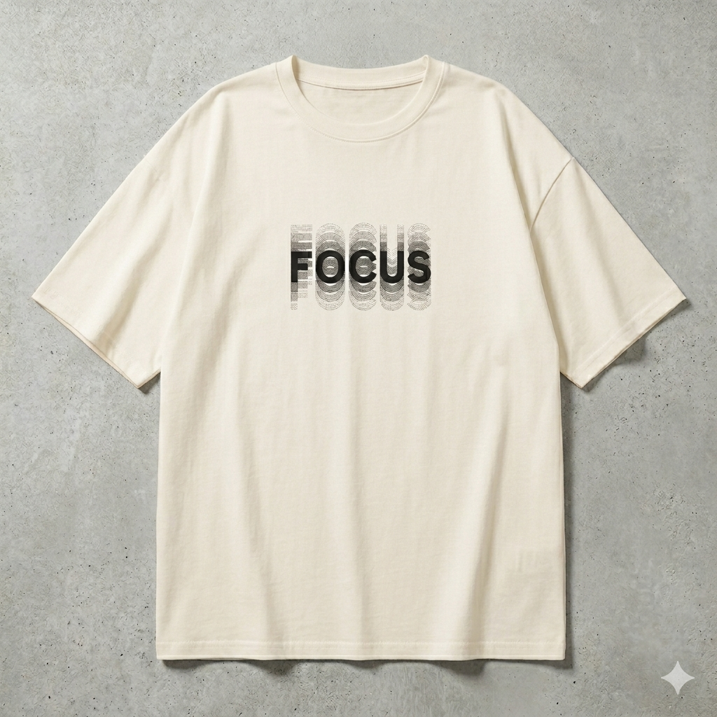 Focus Embroidered Oversized T-Shirt for Men and Women