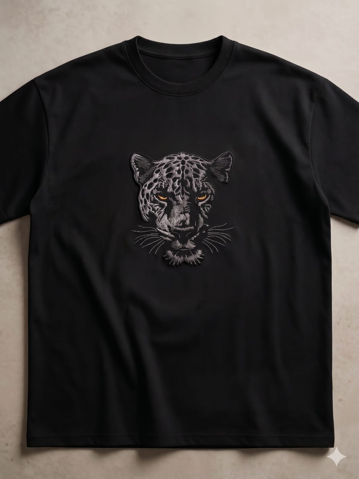Panther Embroidered Oversized T-Shirt for Men