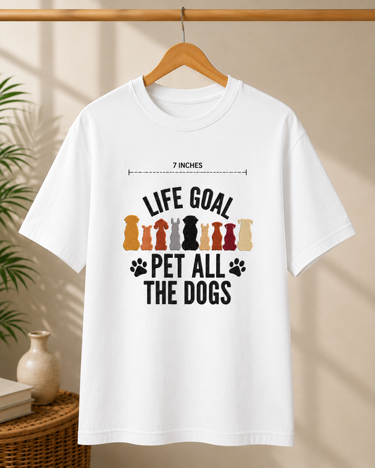 Cute Dog Lover Oversized White Tee