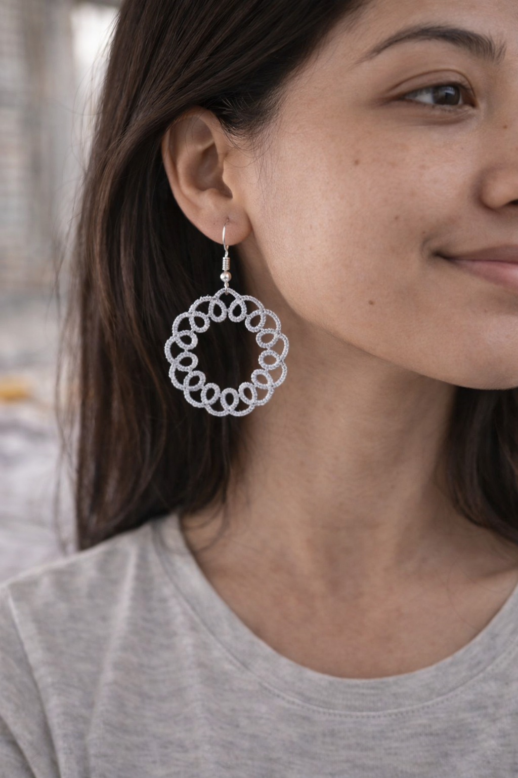 Steele Embroidered Hoop Earrings
