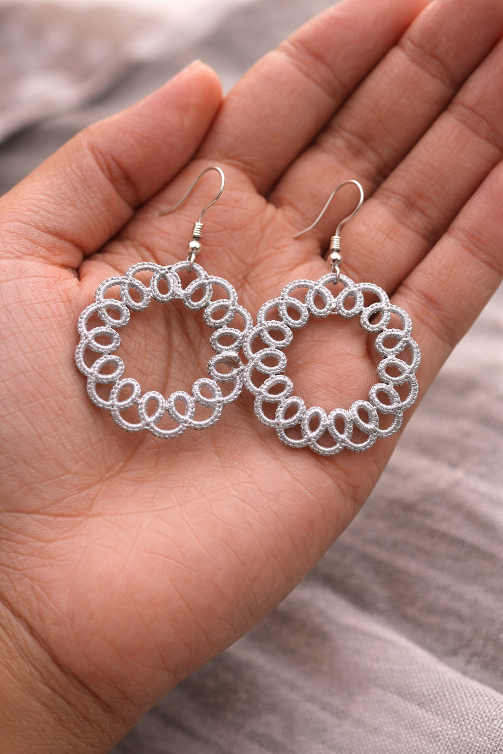 Steele Embroidered Hoop Earrings