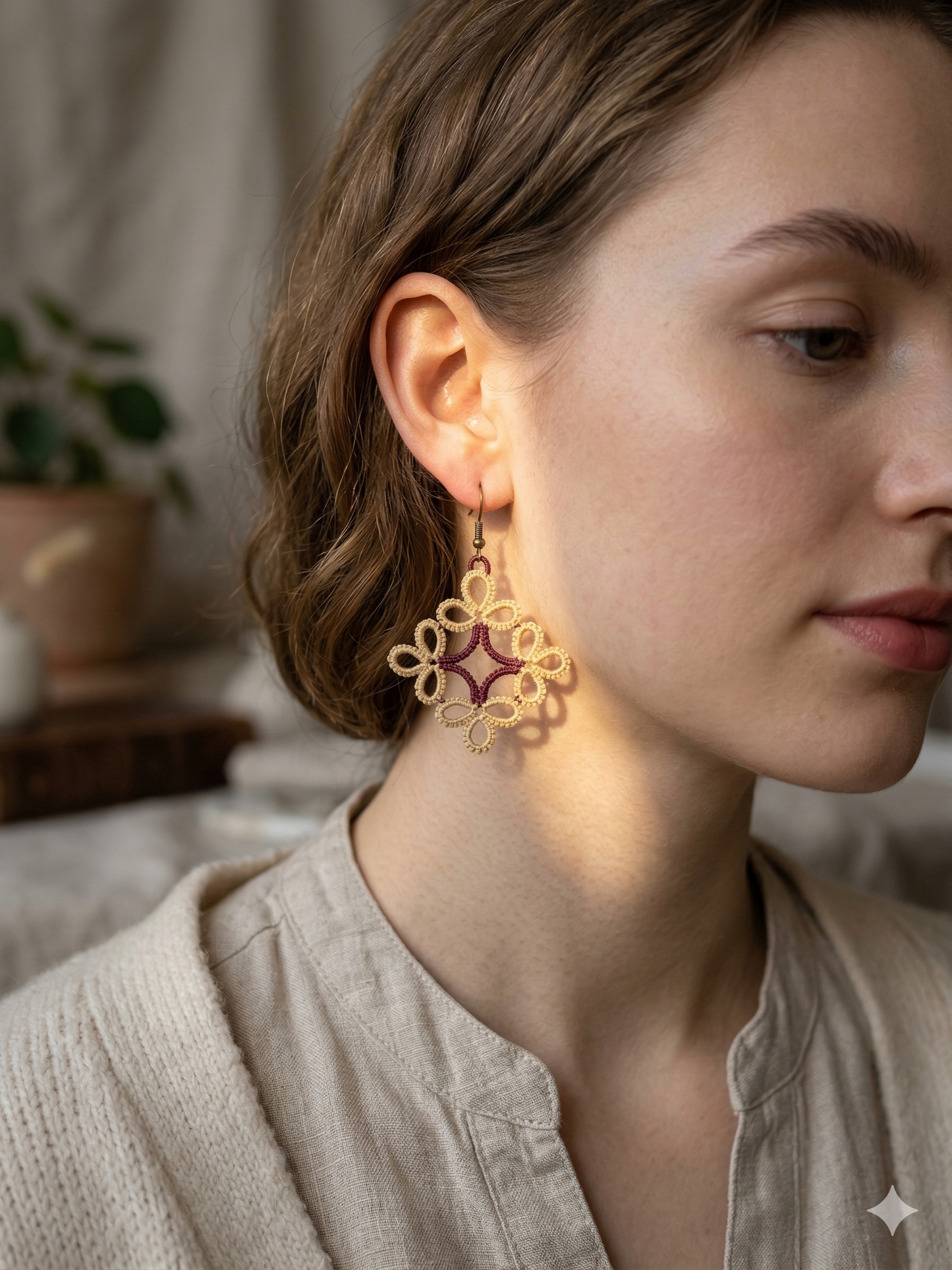 Premium Tattling Embroidered Statement Earrings – Lightweight Thread Jewelry for Women | KrazyVastra