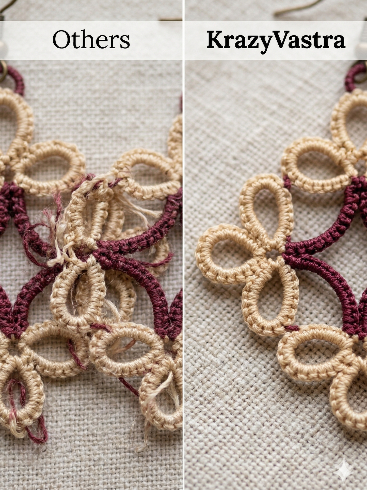 Premium Tattling Embroidered Statement Earrings – Lightweight Thread Jewelry for Women | KrazyVastra
