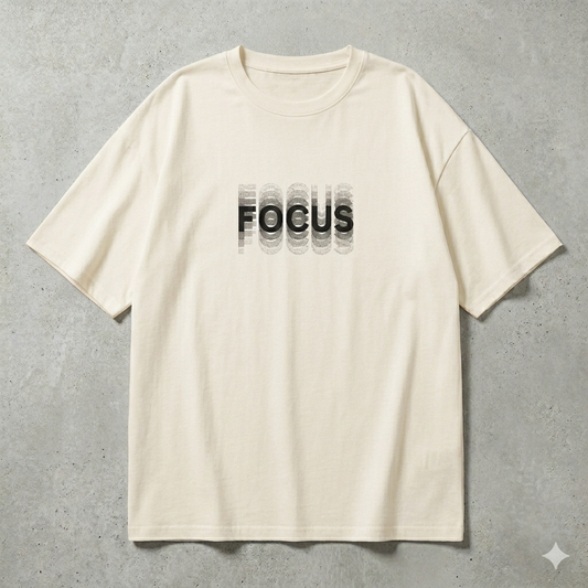 Focus Embroidered Oversized T-Shirt for Men and Women
