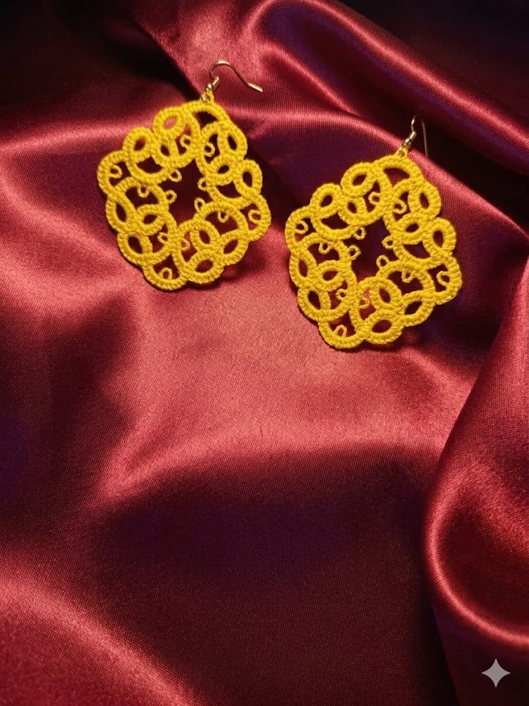 Coral Embroidered Statement Earrings | KrazyVastra