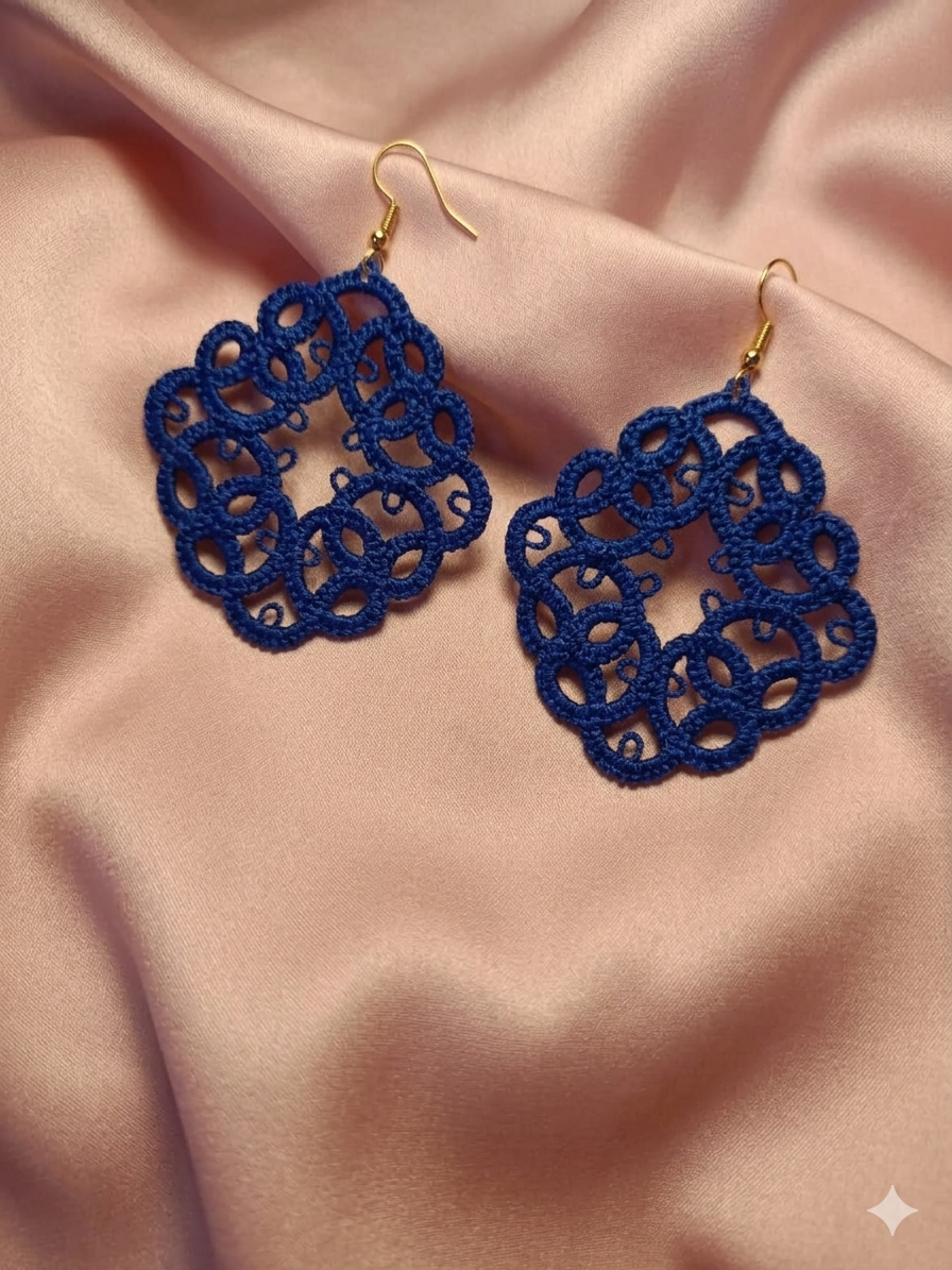 Coral Embroidered Statement Earrings | KrazyVastra