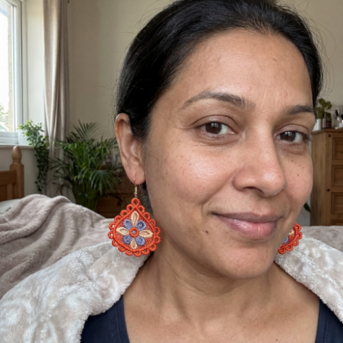 Floral Embroidered Statement Earrings | KrazyVastra