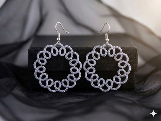 Steele Embroidered Hoop Earrings
