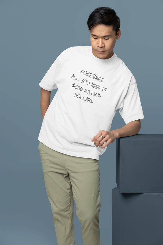 Sometime All You Need Embroidered Oversized Premium Cotton T-shirt