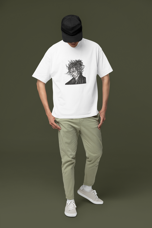 Anime Embroidered Oversized Premium Cotton T-shirt