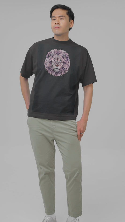 KrazyVastra Lion Embroidery T-Shirt – Premium Streetwear