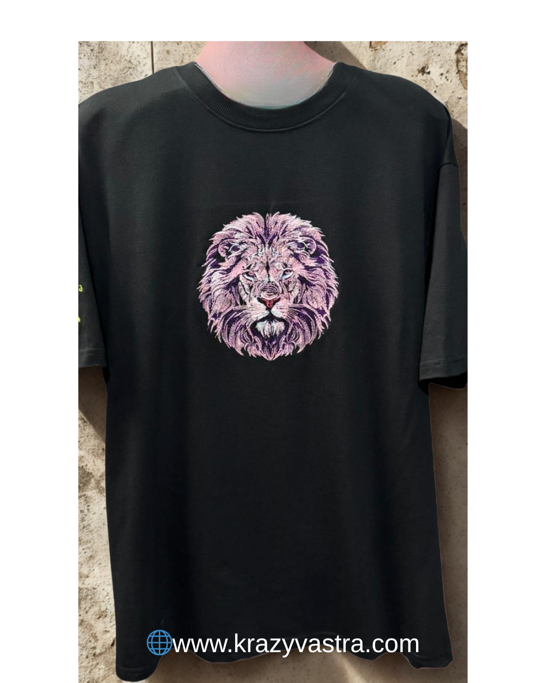 KrazyVastra Lion Embroidery T-Shirt – Premium Streetwear